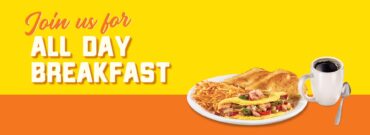 The Denny’s breakfast menu is available day and night for pick-up, delivery, and dine-in service