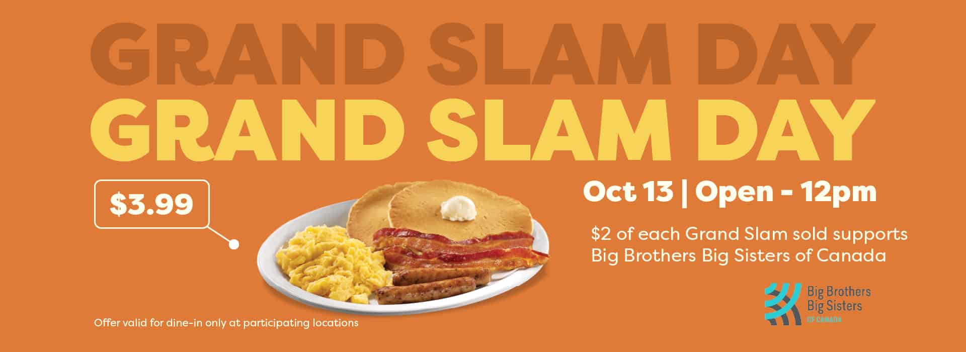 Big Brothers Big Sisters Grand Slam Day – Oct 13th