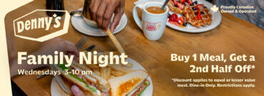 Make Family Night Easy, Every Wednesday at Denny’s